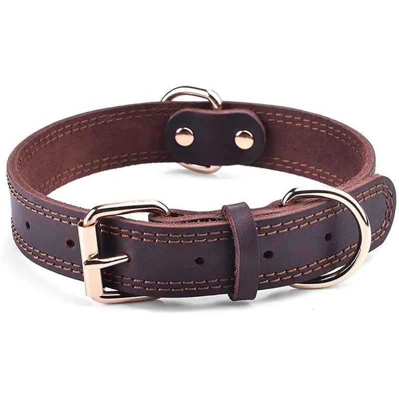 Quality Durable Vintage Genuine Leather Dog Collar