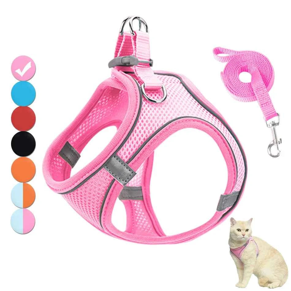 Cat Harness Reflective Pet Harnesses and Leashes Set - Premium Reflective Cat Harness for Ultimate Safety