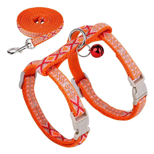 Nylon Cat Harness Vest Leash for Comfortable and Safe Outdoor Adventures