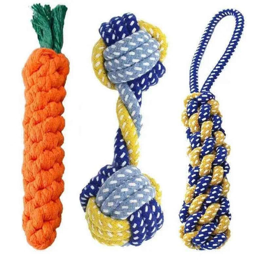 Dog Toy Rope Ball - Durable Knot Rope for Chewing and Fetching