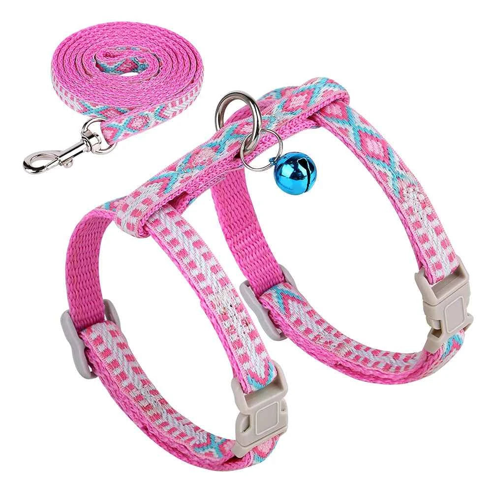 Nylon Cat Harness Vest Leash for Comfortable and Safe Outdoor Adventures