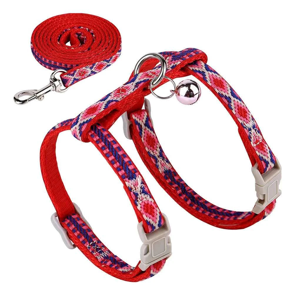 Nylon Cat Harness Vest Leash for Comfortable and Safe Outdoor Adventures