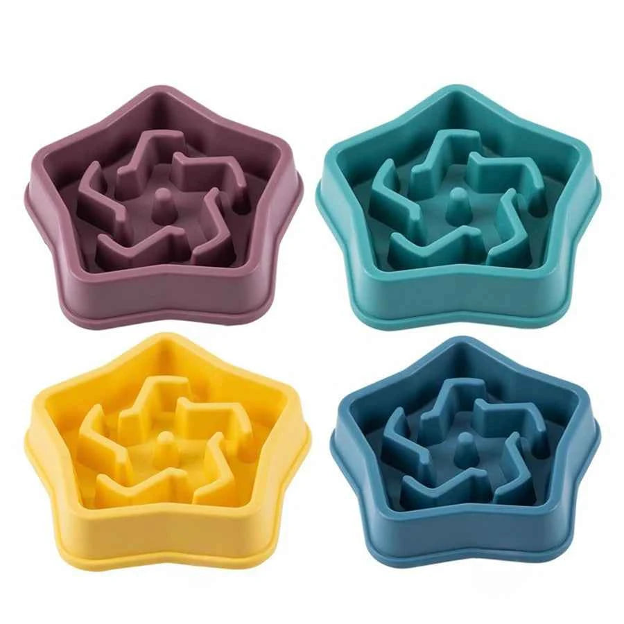 1Pc Dog Slow Food Bowl Plastic Anti-Choking Slow Eating