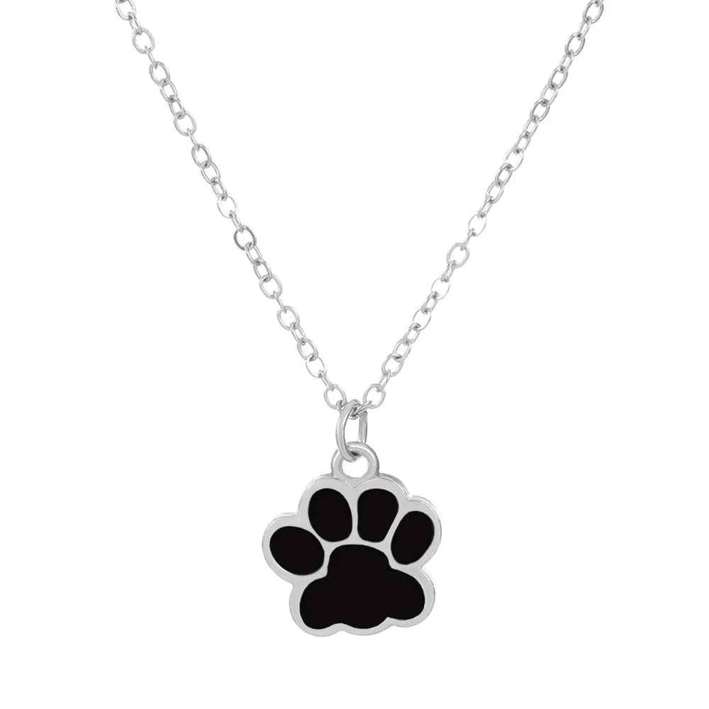 Black Dog Cat Paw Drop Earring