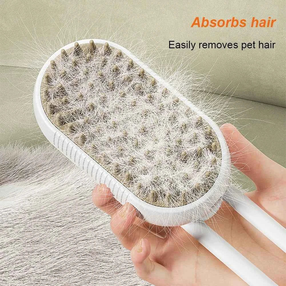 Cat Steam Brush Steamy Dog Brush 3 in 1 Electric Spray Cat Hair Brushes USB Rechargeable Dog Grooming Massage Comb for Pet Hairs
