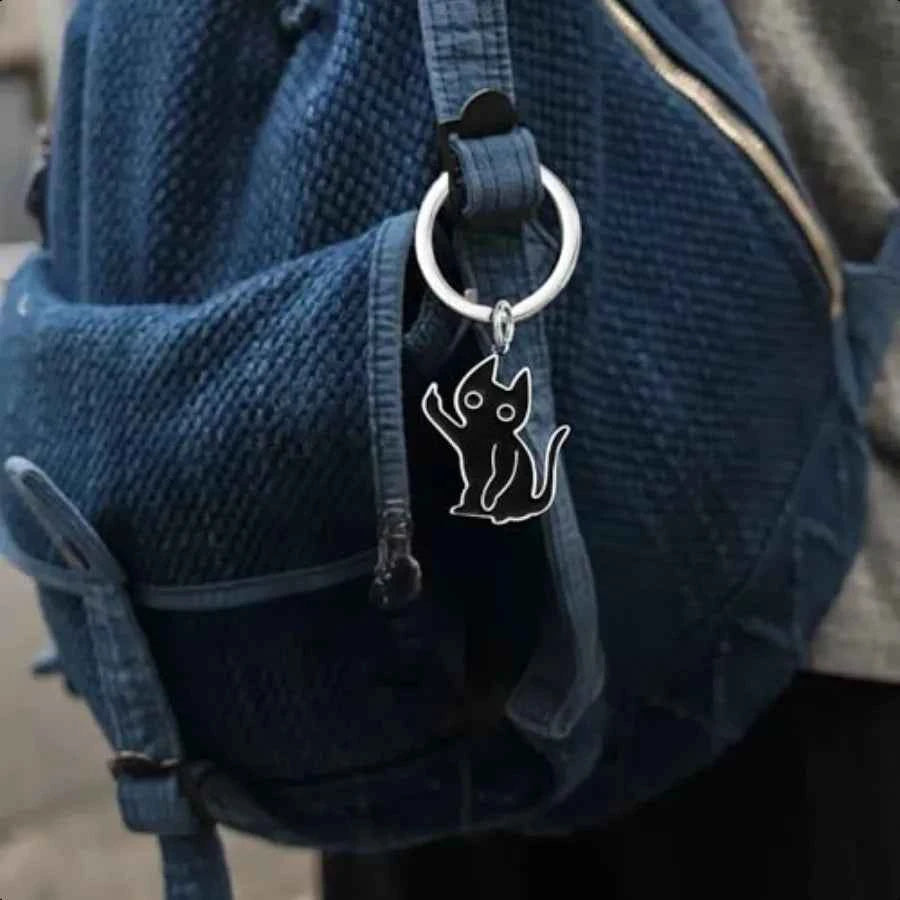 Cute Black Cat Cool Stuff Keychain