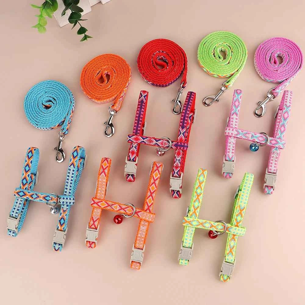 Nylon Cat Harness Vest Leash for Comfortable and Safe Outdoor Adventures