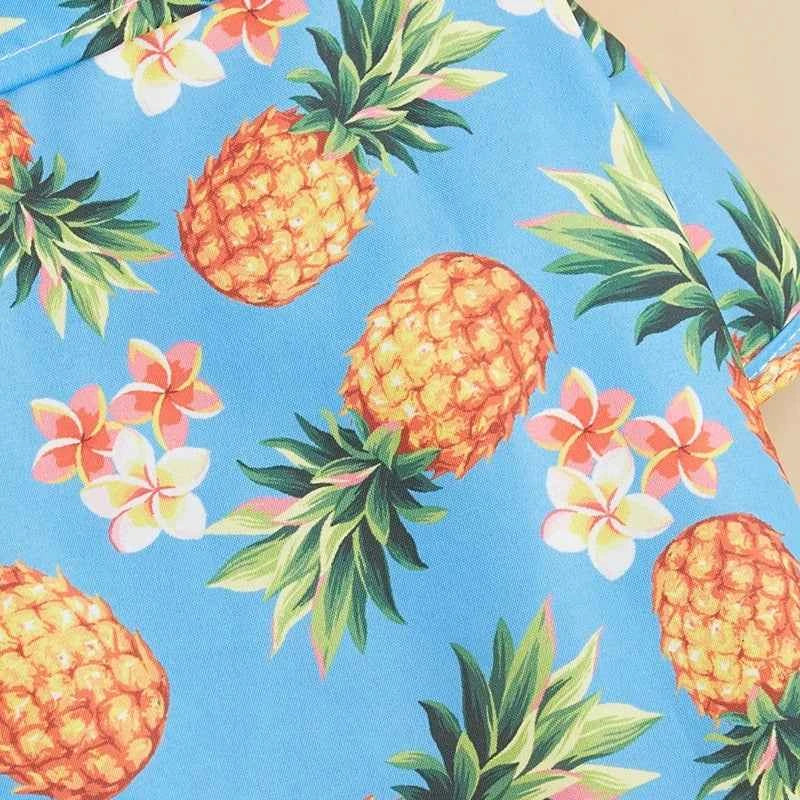 Short Sleeve Pineapple Palm Print Pet Shirt for Stylish Dogs and Cats